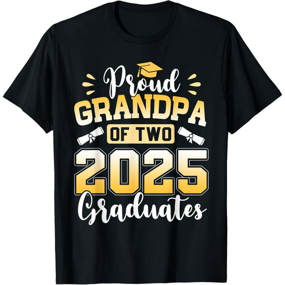 Proud Grandpa Of Two 2025 Graduates Class Of 2025 T-Shirt