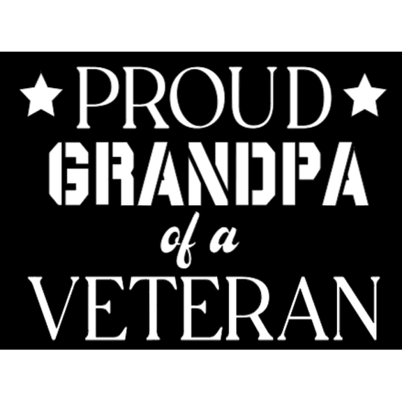 Proud Grandpa of a Veteran - Car Window - Premium Vinyl Decal/Sticker