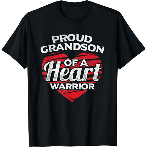 Proud Grandson of Heart Warrior Heart Surgery Bypass Surgery T-Shirt
