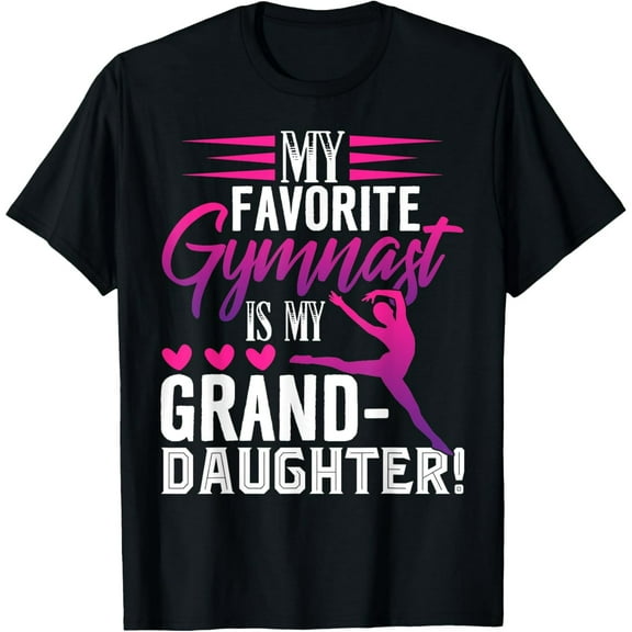 Proud Gymnastics Granddaughter Fan Gift for Women Short Sleeve Graphic T-Shirt