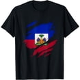 thumbnail image 1 of Proud Haitian Shirts | Torn Ripped Haiti Flag T-Shirt, 1 of 4