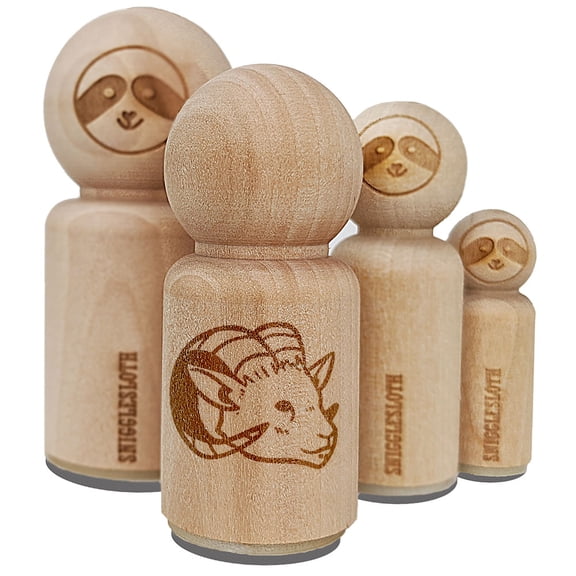 Proud Horned Goat Ram Head Rubber Stamp for Scrapbooking Crafting Stamping - Medium 1 Inch