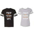 thumbnail image 1 of Proud Husband Freaking Wife Matching Couple Cotton Jerseys (Men Black / Women Heather) (Men XXL / Women XXL), 1 of 3