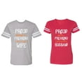 thumbnail image 1 of Proud Husband Freaking Wife Matching Couple Cotton Jerseys (Men Heather / Women Red) (Men M / Women M), 1 of 3