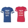 thumbnail image 1 of Proud Husband Freaking Wife Matching Couple Cotton Jerseys (Men Royal / Women Red) (Men XXL / Women M), 1 of 3
