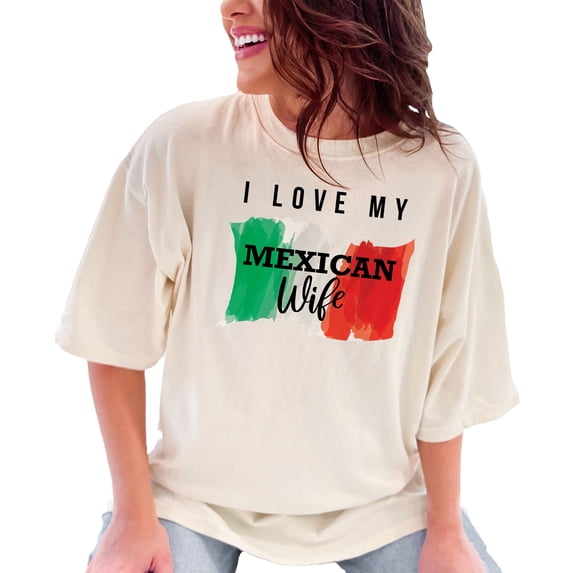 Proud Husband I Love My Mexican Wife, Ivory Comfort Colors T-Shirt, Medium