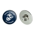 thumbnail image 1 of Proud Husband of a Marine USMC White on Blue Officially Licensed Metal 1.1" Tie Tack Hat Lapel Pin Pinback, 1 of 8