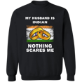 thumbnail image 1 of Proud Indian Nothing Scares Me Funny Indian Part India Flag Souvenir Proud Crewneck Pullover Sweatshirt, 1 of 3