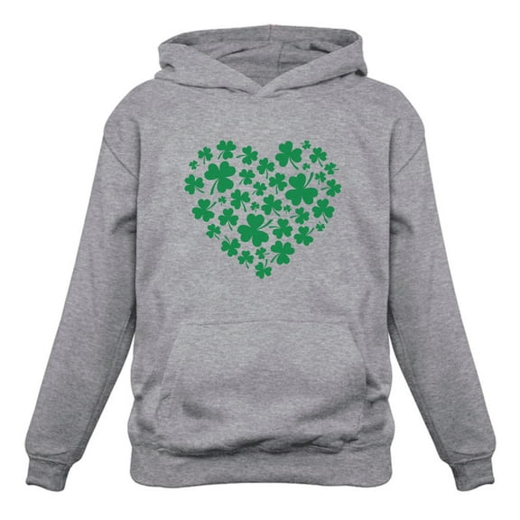 Proud Irish Green Clovers Heart Sweatshirt St Patricks Day Cute Gift Irish Women Hoodie