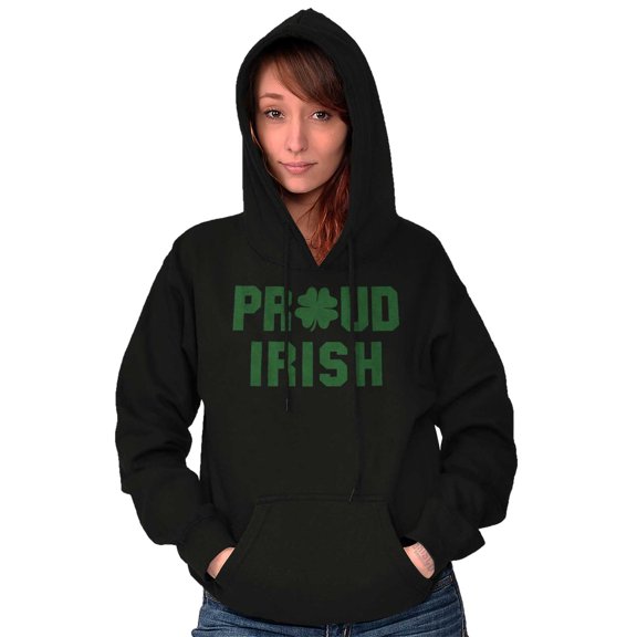 Proud Irish St Patrick's Day Shamrock Hoodie Sweatshirt Women Men Brisco Brands X