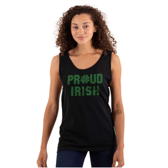 Proud Irish St Patrick's Day Shamrock Tank Top T Shirts Men Women Brisco Brands S