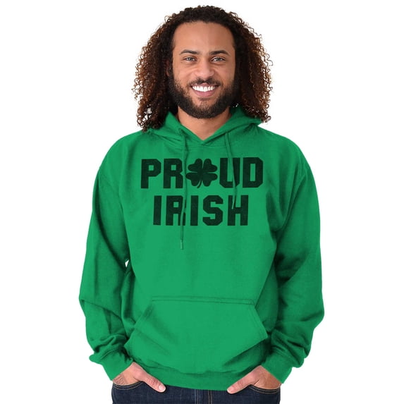 Proud Irish St Patrick's Day Shamrock Unisex Plus Fleece Graphic Hoodie Brisco Brands 5X