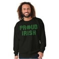 thumbnail image 1 of Proud Irish St Patrick's Day Shamrock Unisex Plus Fleece Graphic Sweatshirt Brisco Brands 4X, 1 of 3