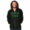 thumbnail image 1 of Proud Irish St Patrick's Day Shamrock Unisex Fleece Graphic Zip Up Hoodie Brisco Brands 2X, 1 of 5