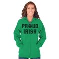 thumbnail image 1 of Proud Irish St Patrick's Day Shamrock Zip Up Hoodie Men's Women's Brisco Brands 3X, 1 of 6