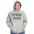 thumbnail image 1 of Proud Irish St Patrick's Day Shamrock Zip Up Hoodie Men's Women's Brisco Brands S, 1 of 6