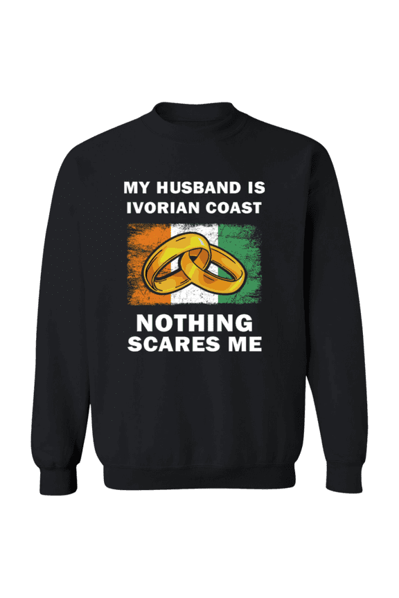 Proud Ivorian Coast Nothing Scares Me Funny Ivorian Coast Part Ivory Coas Flag Souvenir Proud Crewneck Pullover Sweatshirt