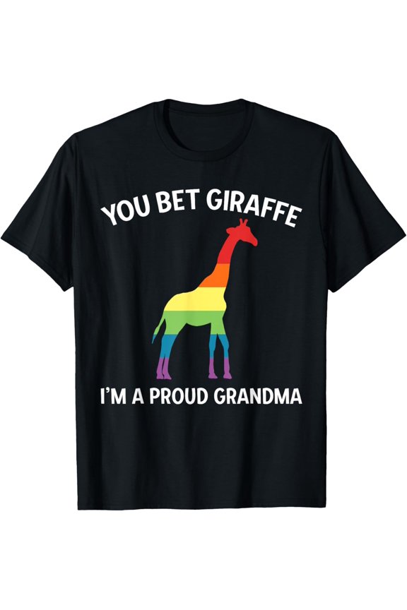 Proud LGBT Grandma Shirt Gay Pride Grandmother Giraffe Pun T-Shirt