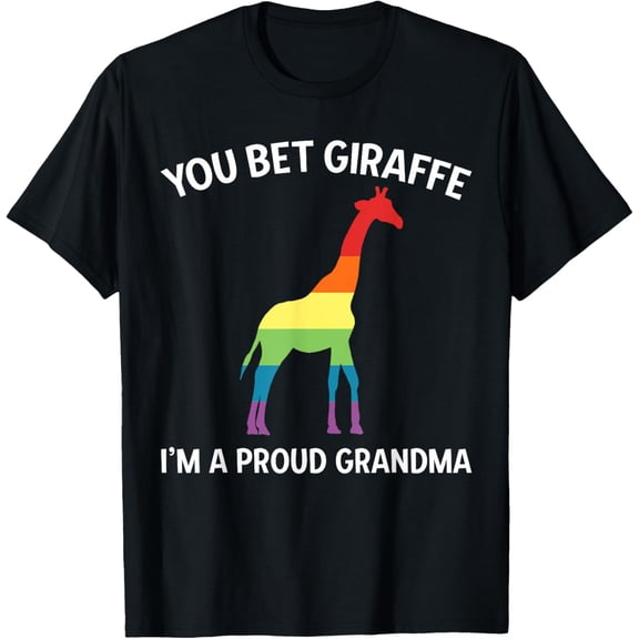 Proud LGBT Grandma Shirt Gay Pride Grandmother Giraffe Pun T-Shirt