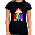 thumbnail image 1 of Proud LGBT Love is Love Lesbian Gay LGBT Rainbow Gay Pride Shirts for Women, 1 of 8