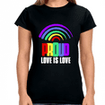 thumbnail image 1 of Proud LGBT Shirt Love is Love TShirts Gay Pride Day Rainbow Womens T Shirts, 1 of 8