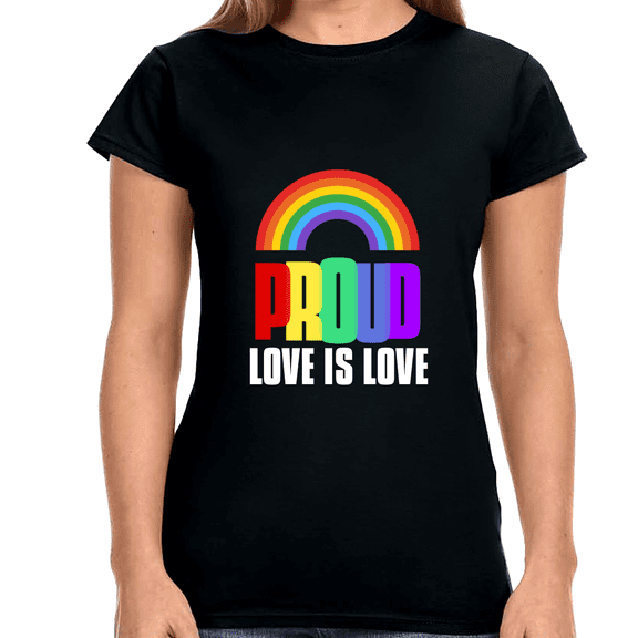 Proud LGBTQ Love is Love Lesbian Gay Bisexual Transgender Womens Shirts