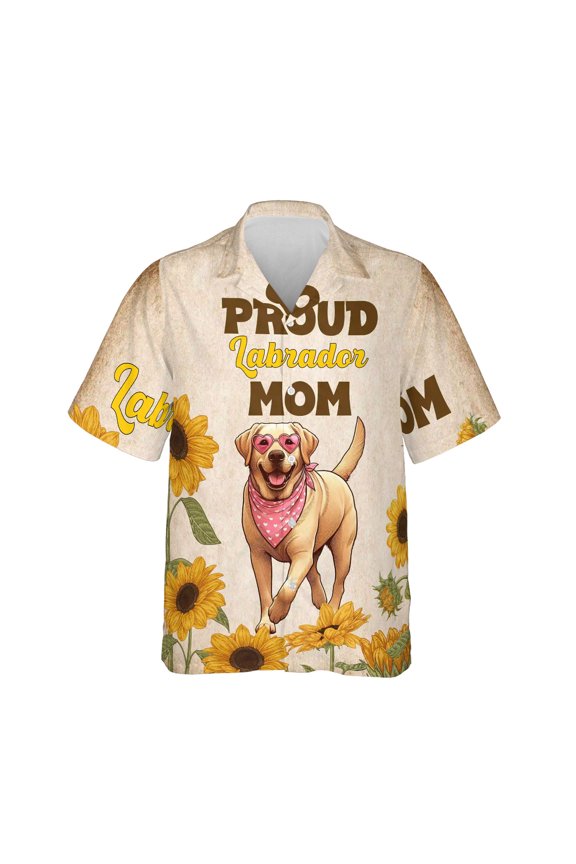 Proud Labrador Retriever Mom Happy Mother's Day with Love Hawaiian Shirt Breathable Summer Unisex Merch Lab Dog Lover Gifts - 02003