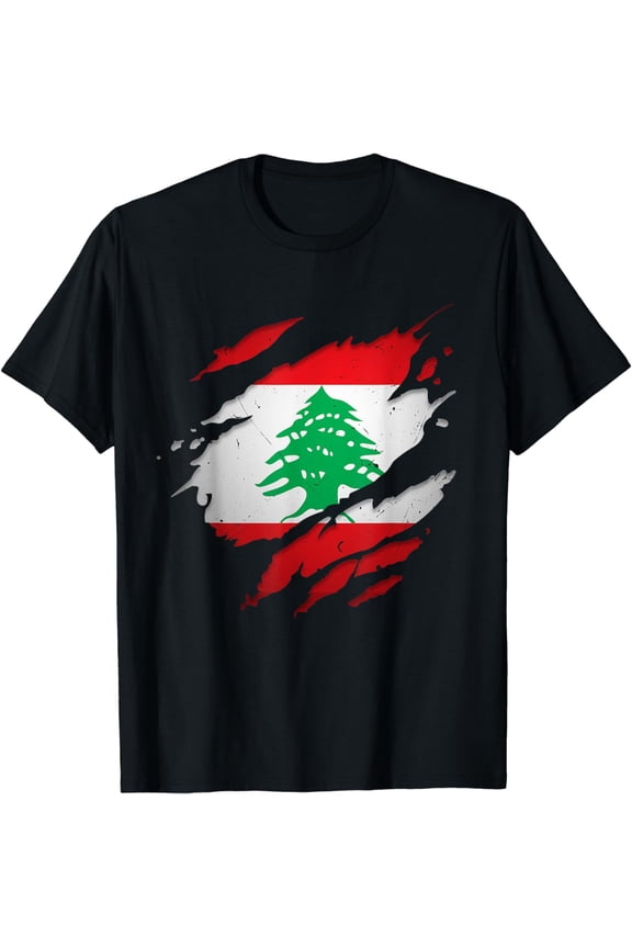 t-shirtProud Lebanese Shirts | Torn Ripped Lebanon Flag T-Shirt mens t shirt，black，women，funny，misfits，men，journey