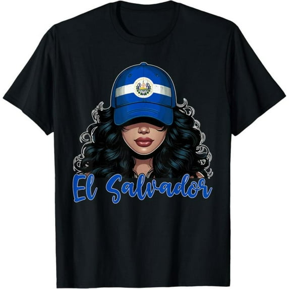 Womens Cotton Proud Letter Graphic Tee El Salvador Flag Design Vintage Casual T-Shirt Black S-5XL