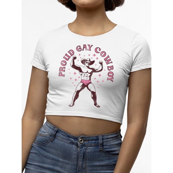 Proud Lgbtq Cowboy Apparel Crop Tee Women's