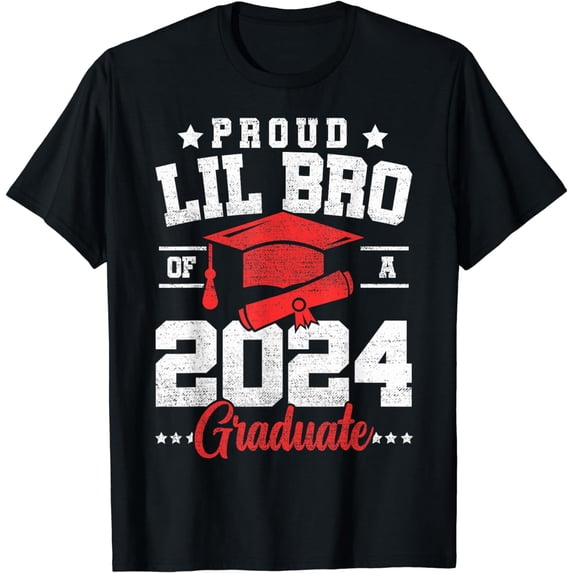 Proud Lil Bro Of A Class Of 2024 Graduate Senior Graduation T-Shirt