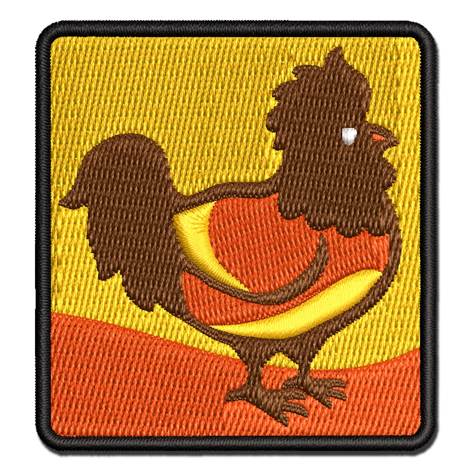 Proud Little Rooster Chicken Applique Multi-Color Embroidered Iron-On Patch - 3.5 Inch Large