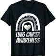 thumbnail image 1 of Proud Lung Cancer Shirt Rainbow Warrior Survivor T-Shirt, 1 of 4