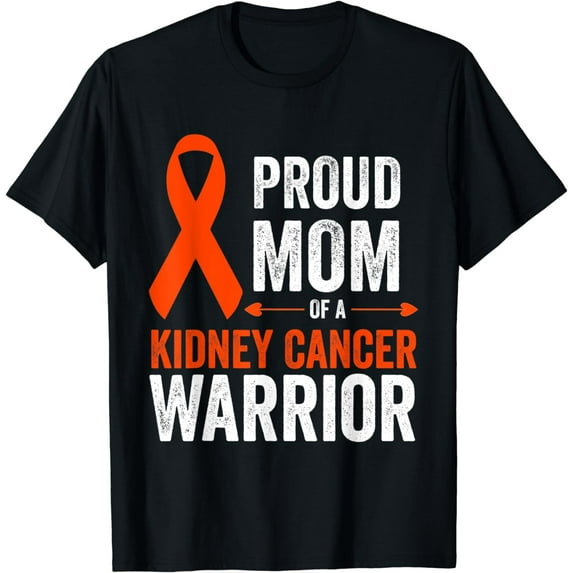 Proud MOM Of A Kidney Cancer Warrior Awareness Ribbon Father T-Shirt