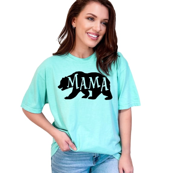 Proud Mama Bear Graphic, Chalky Mint Comfort Colors T-Shirt, 2XL