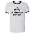thumbnail image 1 of Proud Marines BROTHER Adult Short Sleeve Ringer T-shirt, 1 of 3