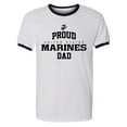 thumbnail image 1 of Proud Marines DAD Adult Short Sleeve Ringer T-shirt, 1 of 3