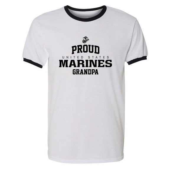 Proud Marines GRANDPA Adult Short Sleeve Ringer T-shirt