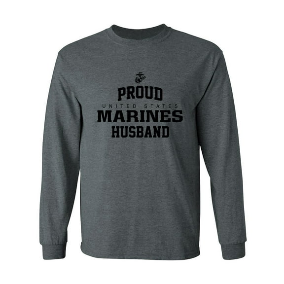 Proud Marines HUSBAND Adult Long Sleeve T-shirt