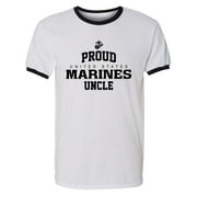 Proud Marines UNCLE Adult Short Sleeve Ringer T-shirt