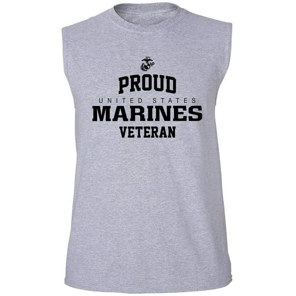 Proud Marines VETERAN Adult Sleeveless Tee