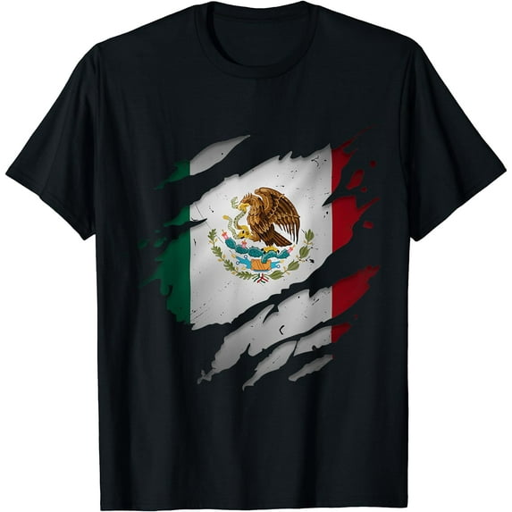 Proud Mexican Shirts Chicano Latino Torn Ripped Mexico Flag T-Shirt