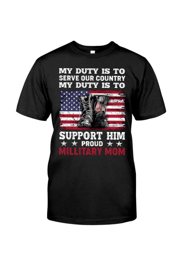 Proud Military Mom Supporting Him Men Graphic T-Shirt
