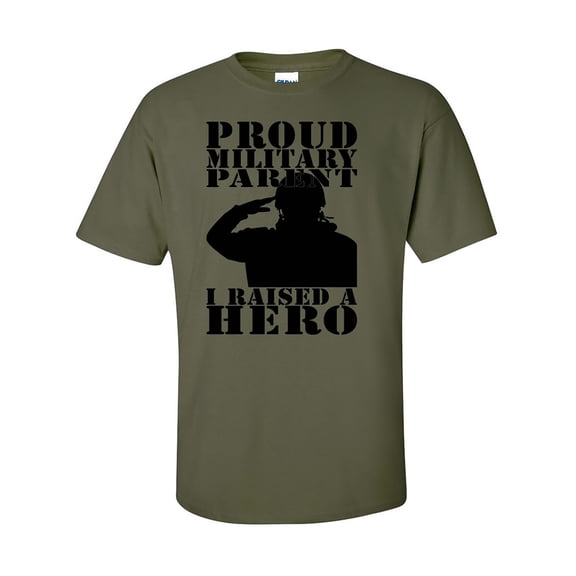 Proud Military Parent- I Raised a Hero Short Sleeve T-Shirt