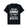 thumbnail image 1 of Proud Mom of 3 Boys Awesome Three Sons Mother'S Day T-Shirt - Casual Short Sleeve Round Neck Black Top - Mother'S Day Gifts for Men Women Couple and Friend, 1 of 5