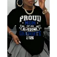 thumbnail image 1 of Proud Mom of an Awesome Graduate 2026 T-Shirt for Women Class of 2026 Graduation Mother Tee Trendy Black Short Sleeve Graphic Top School Celebration Apparel Gift, 1 of 6