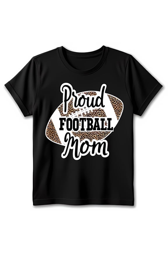 Proud Mom Black T-Shirt with Print Design