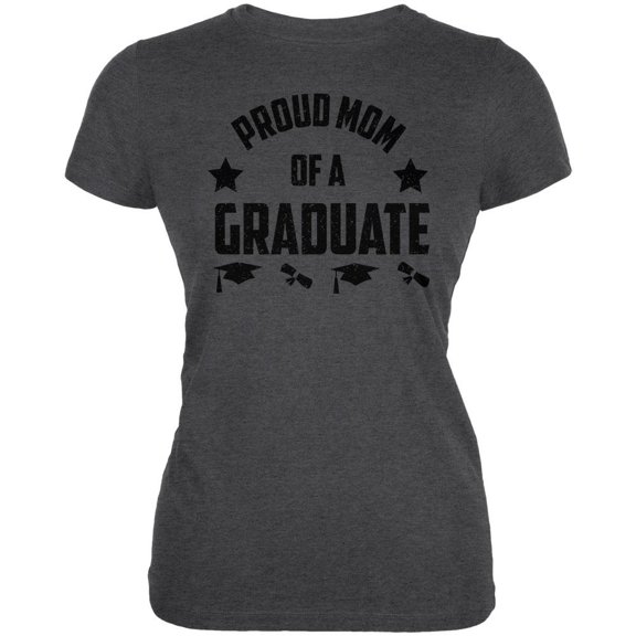 Proud Mom Graduate Juniors Soft T Shirt Deep Heather MD