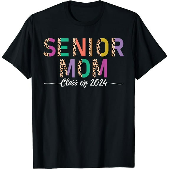 Proud Mom Graduate Leopard, Senior Mom Class of 2024 T-Shirt
