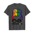 thumbnail image 1 of Proud Mom Messy Hair Bun LGBTQ Rainbow Flag Gay Pride Ally Unisex T-Shirt Mom Mama MOthers Day Shirt, 1 of 4